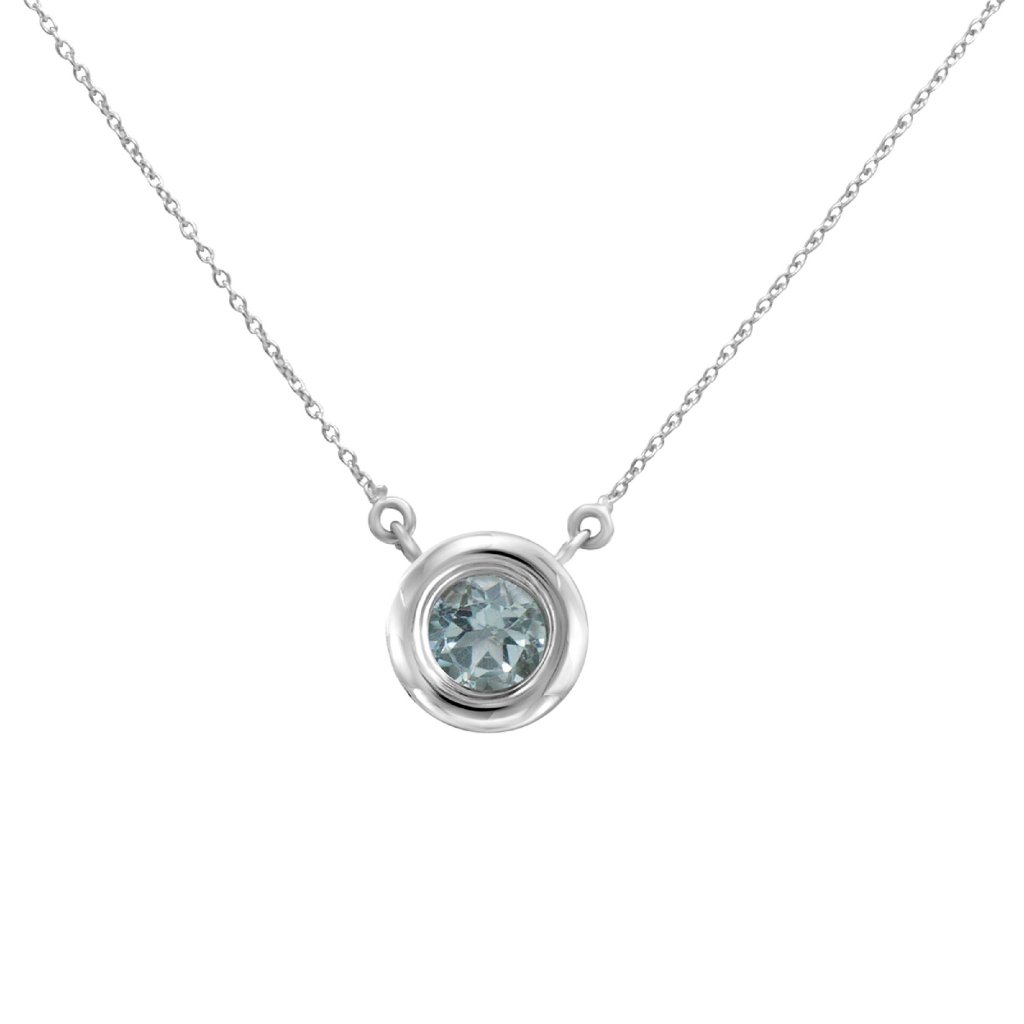 1.42 Ct Blue Topaz Gemstone Pendant In Silver
